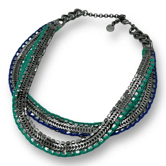 Stella & Dot Retired Rose Gold + Hematite Mercury Statement Necklace RARE NWOT - Picture 8 of 11